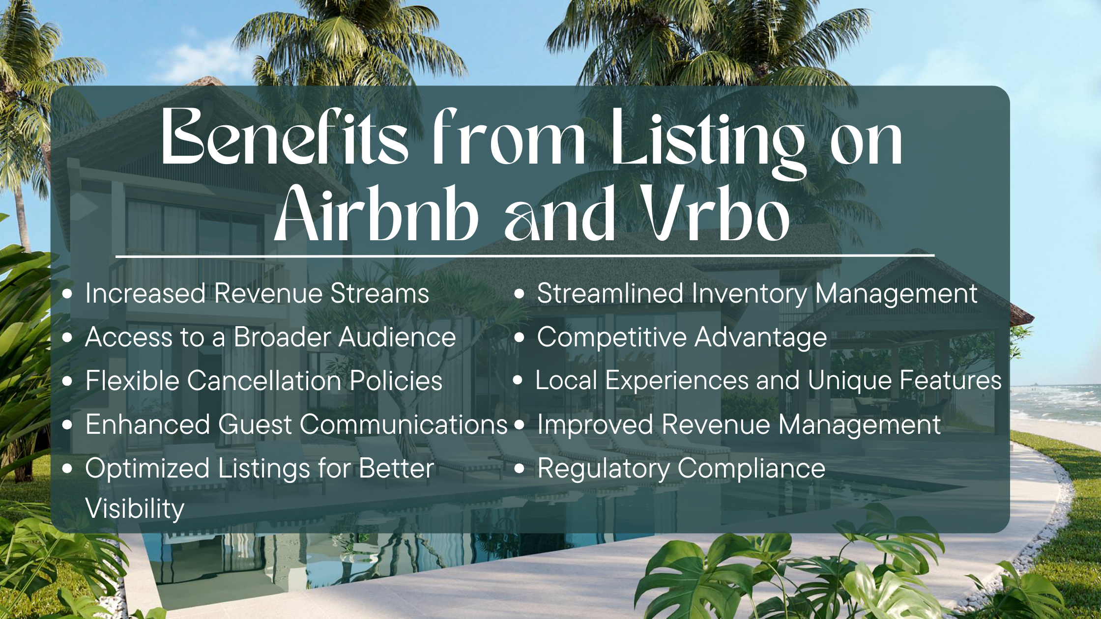 benefits of listing on Airbnb and Vrbo, highlighting revenue, audience, and management advantages.